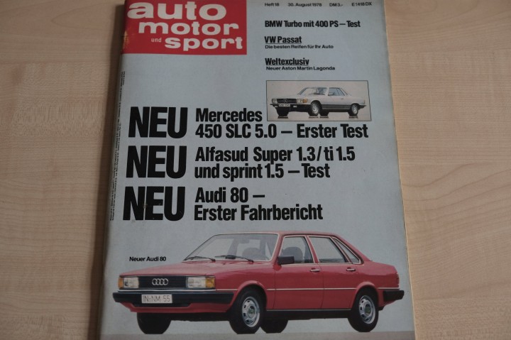 Deckblatt Auto Motor und Sport (18/1978)